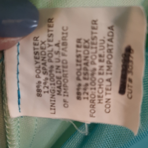 Long Summer Gown, blue and green - Picture 5 of 7